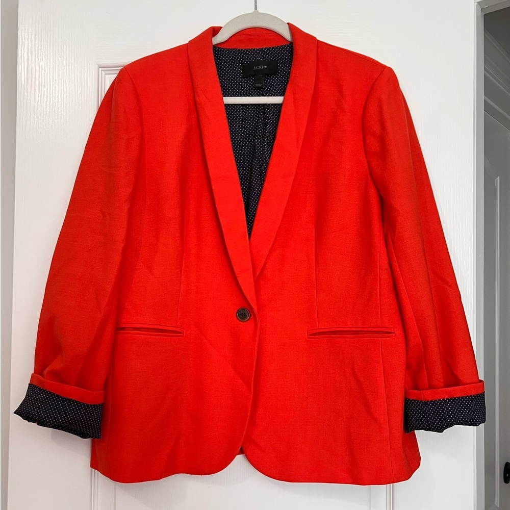 J.Crew Red Wool Blend Blazer Jacket